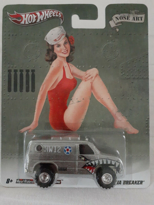 Hot Wheels 2012 - Pop Culture / Nose Art - Baja Breaker (Ford Van) - ZAMAC / WWII Flying Tigers Graphics - Metal/Metal & Real Riders