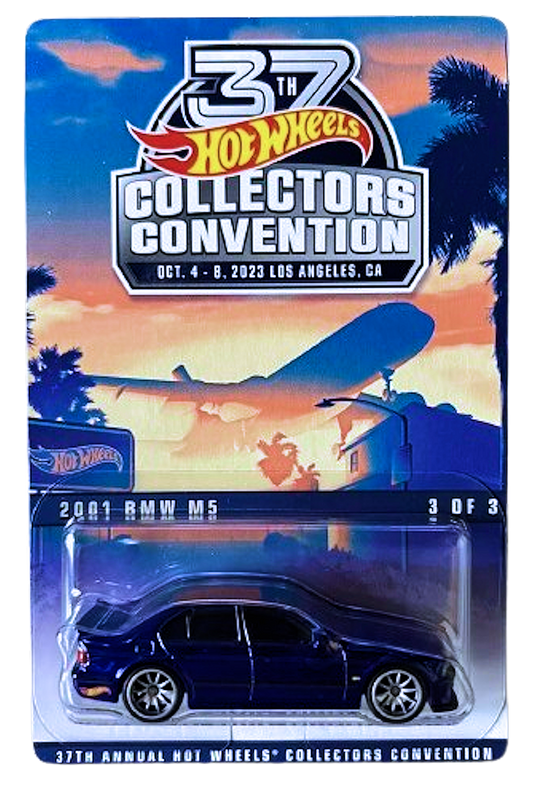 Hot Wheels 2023 - 37th Collectors Convention - Los Angeles, CA - Finale Car 3/3 - 2001 BMW M5 - Spectraflame Steel Blue - Metal/Metal - Real Riders - Limited to 4,000 - Kar Keeper