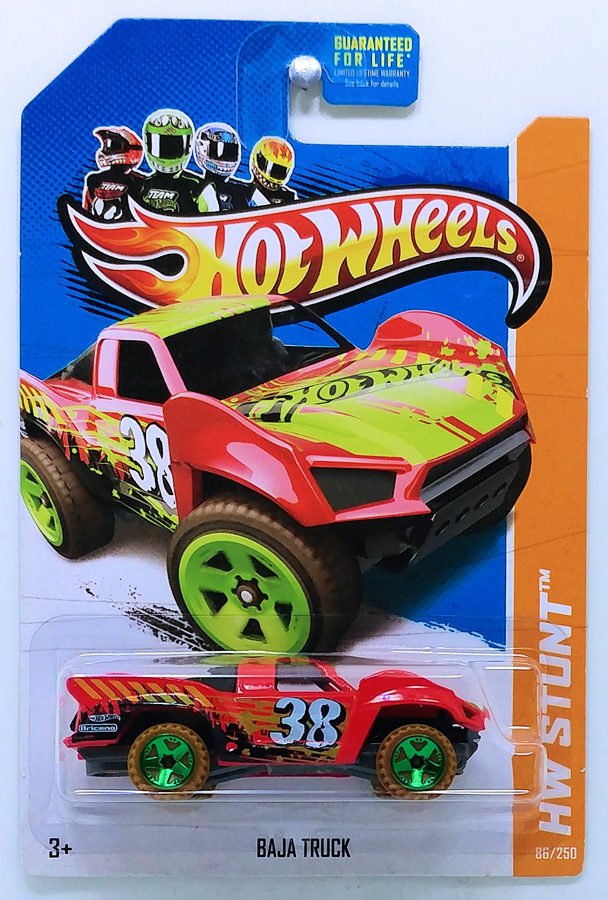 Hot Wheels 2013 - Collector # 086/250 - HW Stunt / Desert Force - Baja Truck - Red / #38 - USA Card