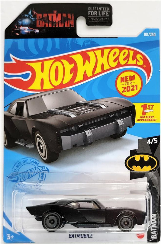 Hot Wheels 2021 - Collector # 181/250 - Batman 4/5 - New Model - Batman: Arkham Knight Batmobile - Black - USA