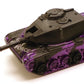 Hot Wheels 1996 - Collector # 489 - Big Bertha (Tank) - Metallic Purple & Black Camo with 'Night Force' - Turret Swivels & Gun Tilts - USA Blue & White Card