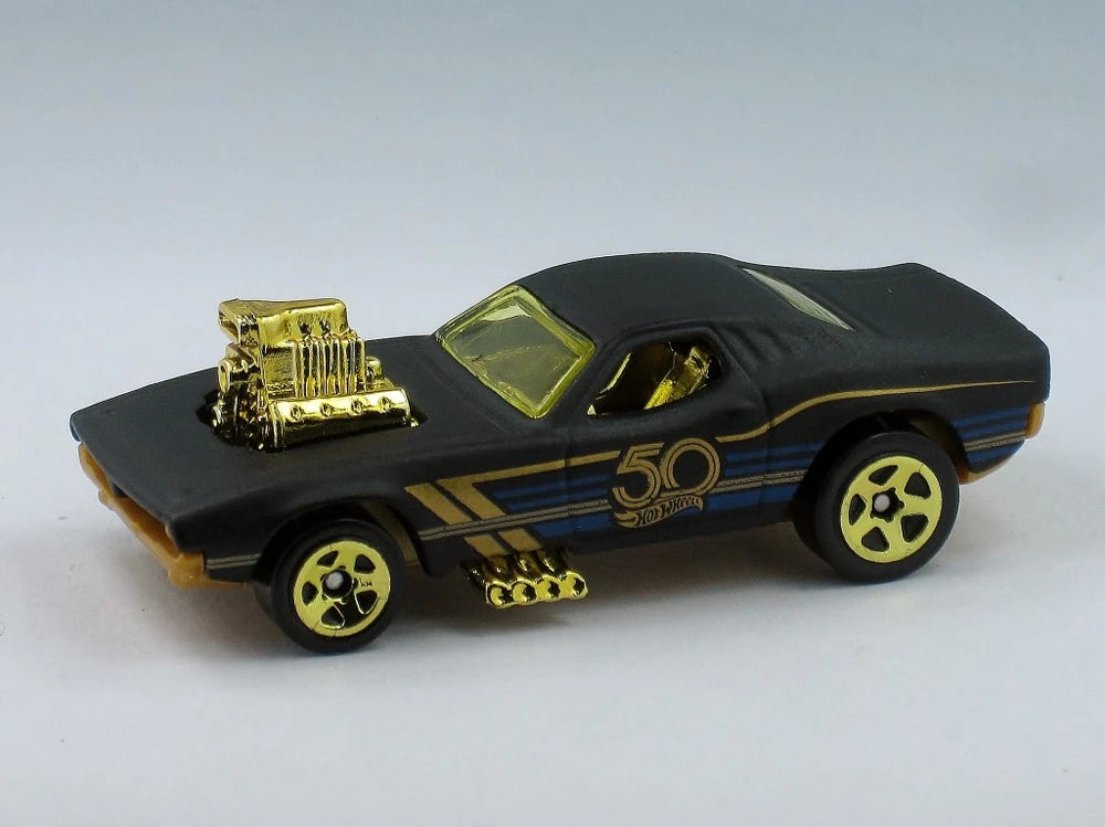 Hot Wheels 2018 - 50th Anniversary Black & Gold Collection 3/6 - Rodger Dodger - Matte Black