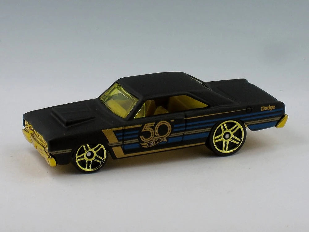 Hot Wheels 2018 - 50th Anniversary / Black and Gold Collection 4/6 - '68 Dodge Dart - Matte Black - Gold PR5s