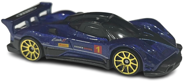 Hot Wheels 2023 - Collector # 072/250 - HW Trubo 01/05 - Pagani Zonda R - Dark Indigo - 'Staskin Racking' / '1' - USA