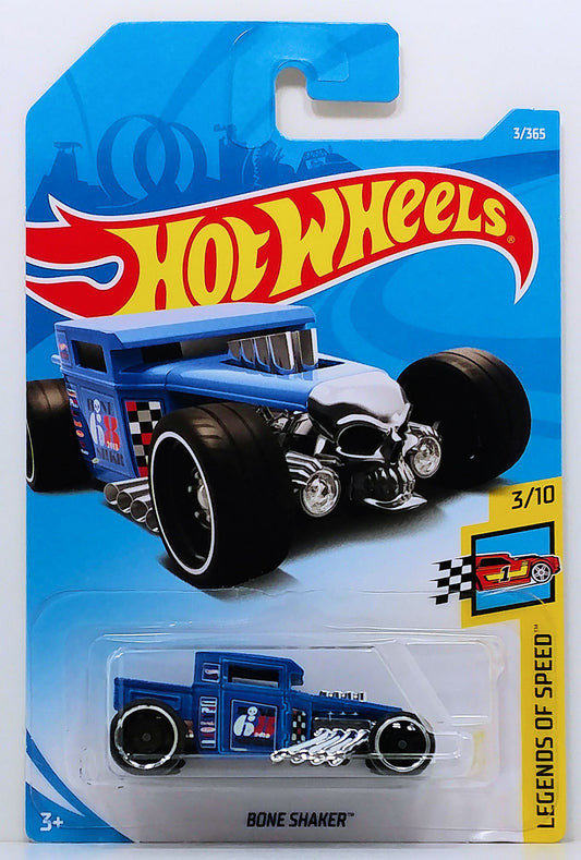 Hot Wheels 2018 - Collector # 003/365 - Legends of Speed 3/10 - Bone Shaker - Blue - IC