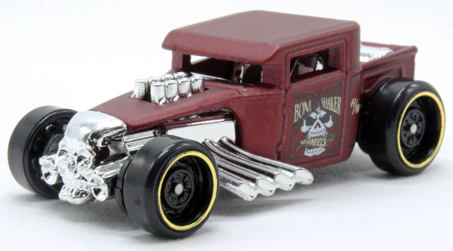 Hot Wheels 2020 - Collector # 135/250 - HW Dream Garage 7/10 - Bone Shaker (with Roof) - Satin Dark Red / Bone Shaker Graphic - USA