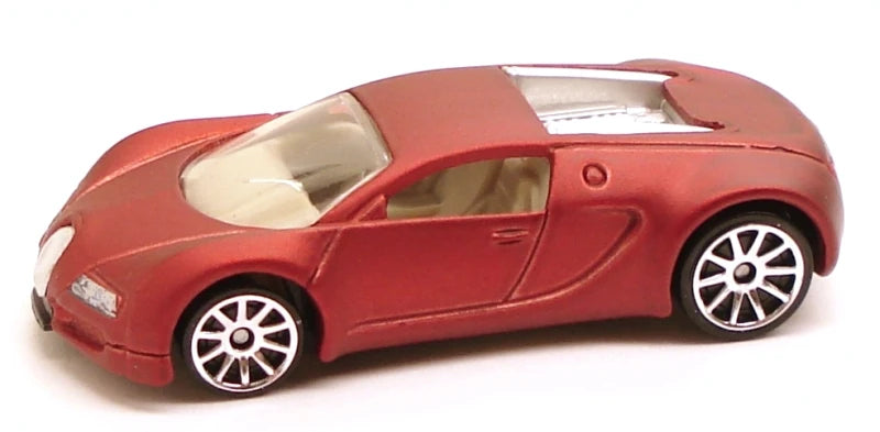 Hot Wheels 2010 - Collector # 160/240 - Hot Auction 2/10 - Bugatti Veyron - Satin Red - Walmart Exclusive - USA Card with Factory Set Sticker