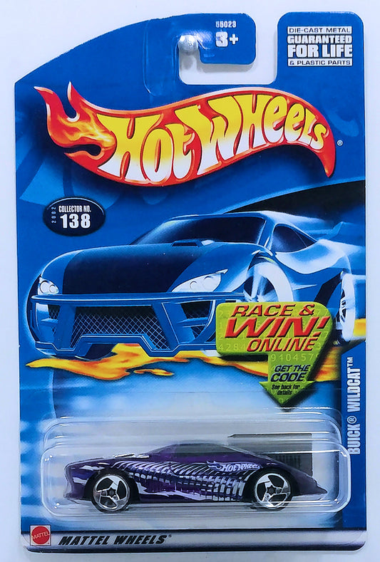 Hot Wheels 2002 - Collector # 138/240 - Buick Wildcat - Purple - USA 'Race & Win' Card