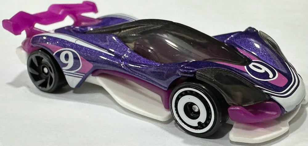 Hot Wheels 2024 - Collector # 231/250 - Quarter Mile Heros 3/5 - Celero GT - Purple / #9 - USA 'Let's Race' Card