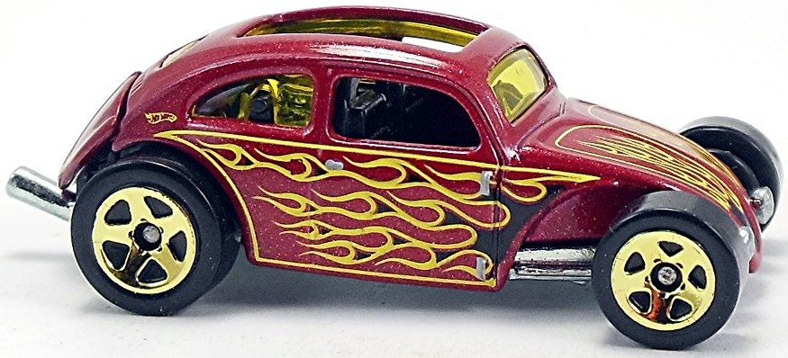 Hot Wheels 2009 - Collector # 121/250 - Heat Fleet 5/10 - Custom Volkswagen Beetle - Red - Opening Engine Cover - International Card