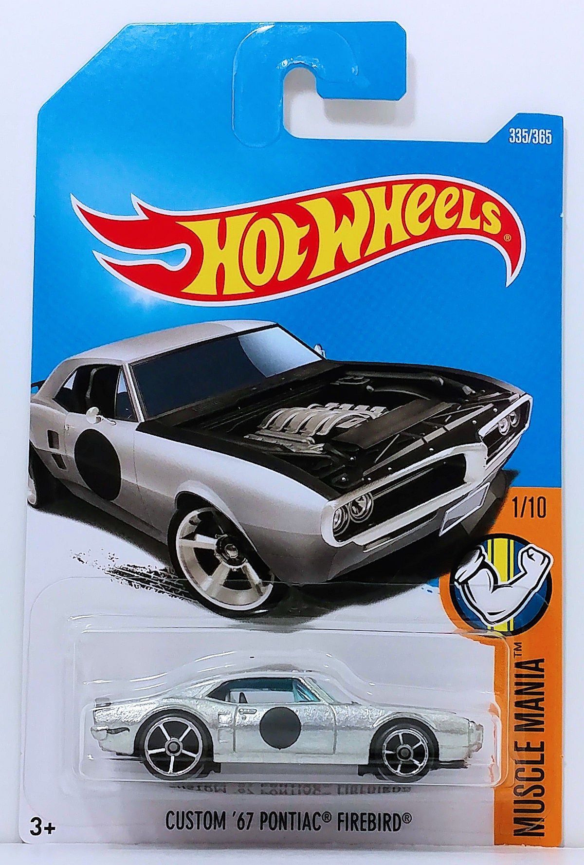 Hot Wheels 2017 - Collector # 335/365 - Muscle Mania 1/10 - New Models - Custom '67 Pontiac Firebird - ZAMAC - International Card