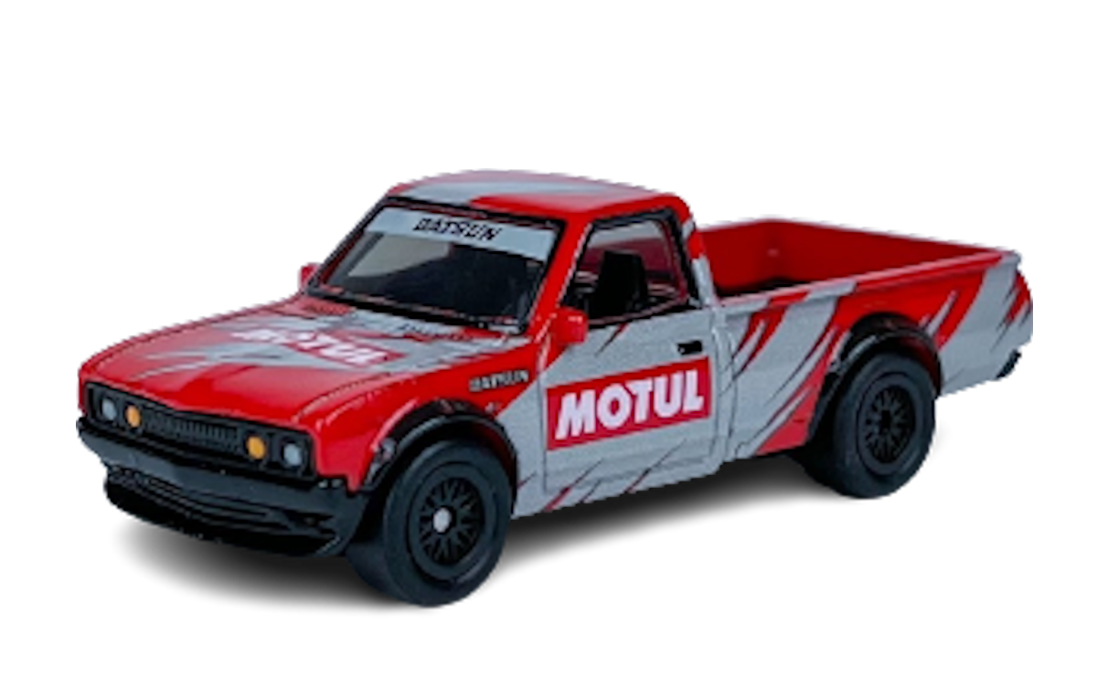 Hot Wheels 2023 - Premium / Pop Culture - Vintage Oil 05/05 - Datsun 620 - Red - 'Motul' - Metal/Metal & Real Riders