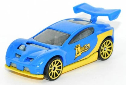 Hot Wheels 2017 - Theme Series / Despicable ME Minion Made 5/6 - Synkro - Blue - Yellow 10 Spoke Wheels - Grocery Store Exclusive