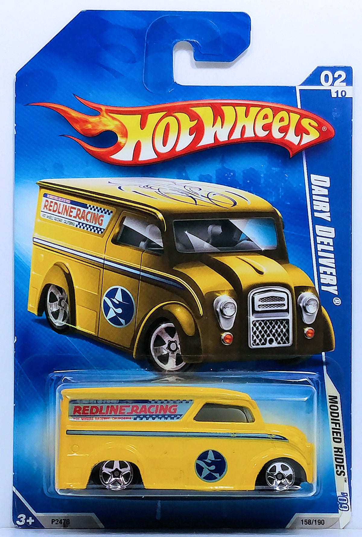 Hot Wheels 2009 - Collector # 158/190 - Modified Rides 02/10 - Dairy Delivery - Yellow - 5 Spokes - USA Card - MPN P2478