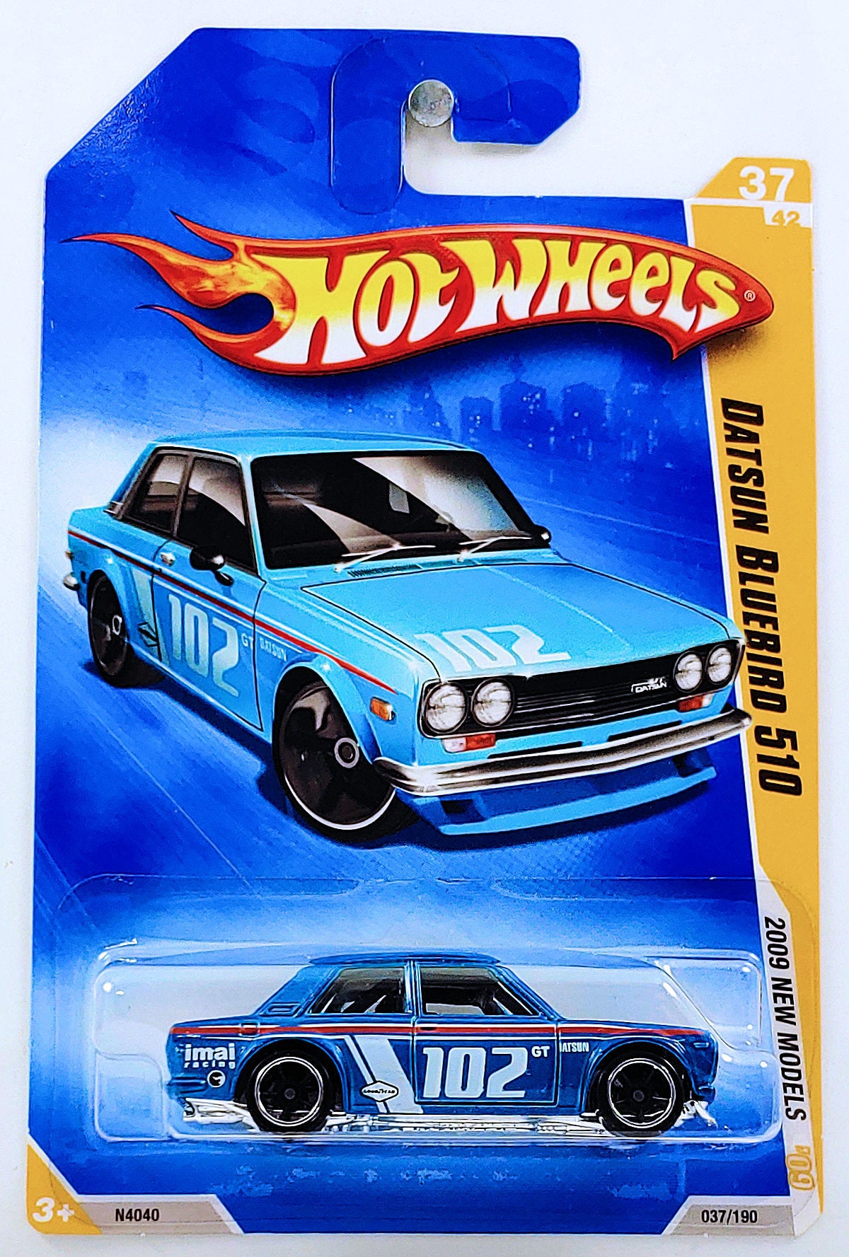 Hot Wheels 2009 - Collector # 037/190 - New Models 37/42 - Datsun Bluebird 510 - Blue - OH5SP Wheels - USA