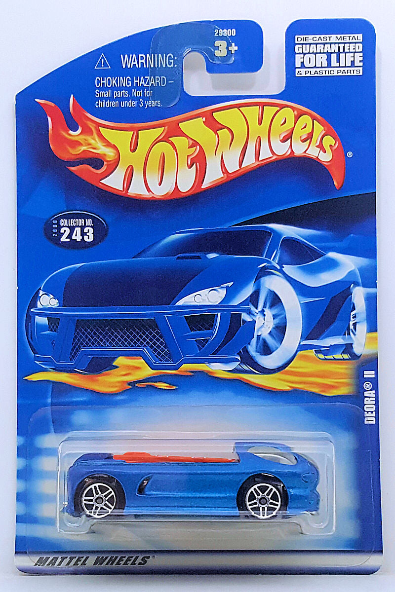 Hot Wheels 2000 - Collector # 243/250 - Deora II - Blue / Surf Boards - USA New '2001 Style' Card - MPN 29300