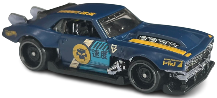 Hot Wheels 2023 - Collector # 228/250 - HW Slammed 02/05 - New Models - Custom '68 Camaro - Matte Navy Blue - USA