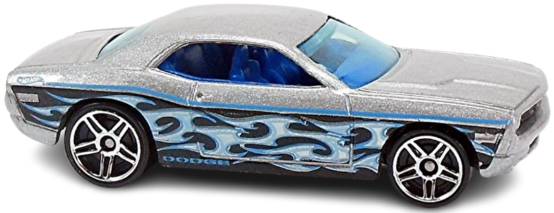 Hot Wheels 2012 - Collector # 153/247 - Heat Fleet 03/10 - Dodge Challenger Concept - Gray - Black, White and Blue Tampos - K-Mart Exclusive - USA