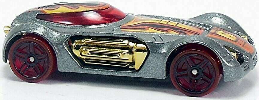 Hot Wheels 2012 - Collector # 201/247 - Thrill Racers / Volcano 1/5 - Dodge XP-07 - Satin Gray - Transparent Red Tires - USA Card