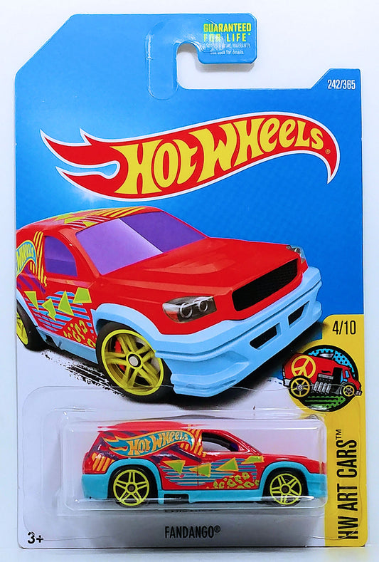 Hot Wheels 2017 - Collector # 242/365 - HW Art Cars 4/10 - Fandango - Red / Hot Wheels Logo on Roof - USA Card