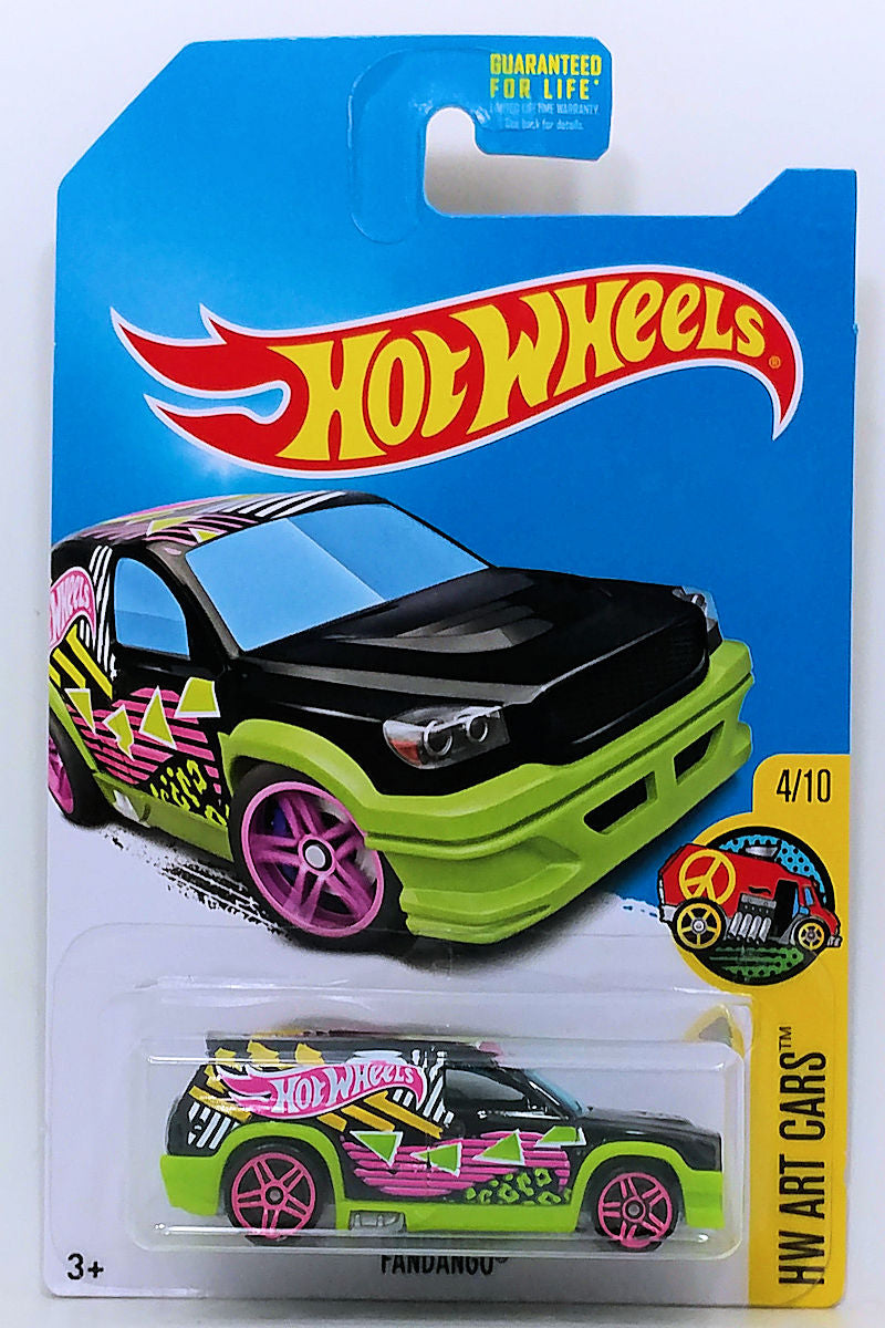 Hot Wheels 2017 - Collector # ???/365 - HW Art Cars 4/10 - Treasure Hunts - Fandango - Black / Circle Flame Logo on Roof - USA Card