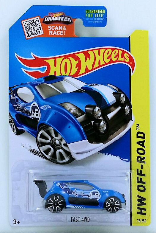 Hot Wheels 2015 - Collector # 076/250 - HW Off-Road / Road Rally - Fast 4WD - Blue - USA 'Showdown' Card