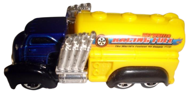 Hot Wheels 2011 - Collector # 234/244 - HW Video Game Heroes 12/22 - Fast Gassin' (Tanker Truck) - Yellow Tank / Dark Blue Cab - USA Card