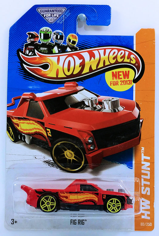 Hot Wheels 2013 - Collector # 080/250 - HW Stunt / Stunt Circuit / New Models - Fig Rig - Red - USA '13 Card