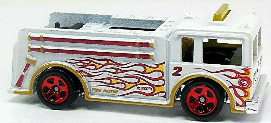 Hot Wheels 2013 - Collector # 019/250 - HW City / HW Rescue / Treasure Hunts - Fire-Eater (Fire Engine / Pumper) - White - IC