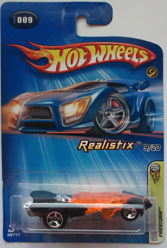 Hot Wheels 2005 - Collector # 009/183 - First Editions / Realistix 9/20 - Firestorm - Matte Black - 5 Spokes - USA