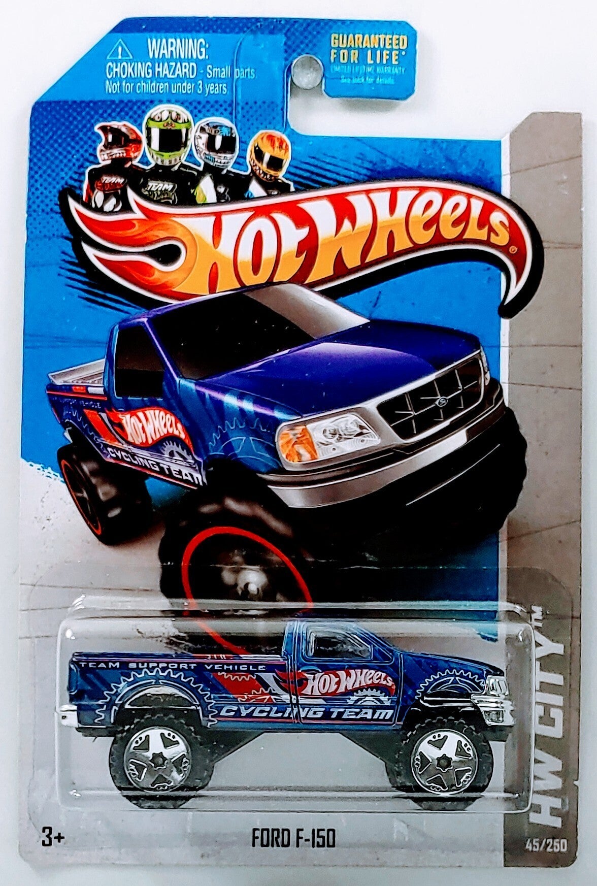 Hot Wheels 2013 - Collector # 045/250 - HW City / HW City Works - Ford F-150 - Blue - USA Card with 'Guaranteed For Life'