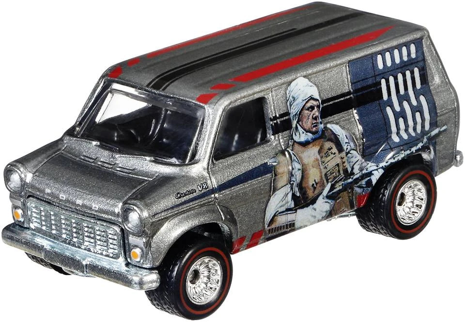 Hot Wheels 2017 - Pop Culture / Star Wars / Bounty Hunter Series 6/6 - Ford Transit Supervan - Metallic Gray / Dengar Graphics - Metal/Metal & Real Riders