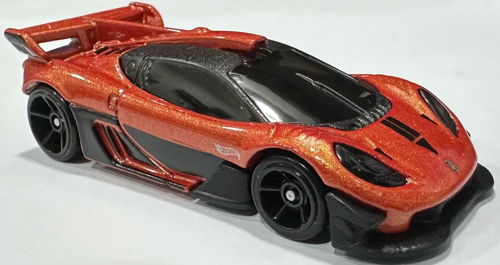 Hot Wheels 2024 - Collector # 235/250 - HW Exotics 7/10 - New Models - Gordon Murray Automotive T.50s - Metalflake Orange - USA Card