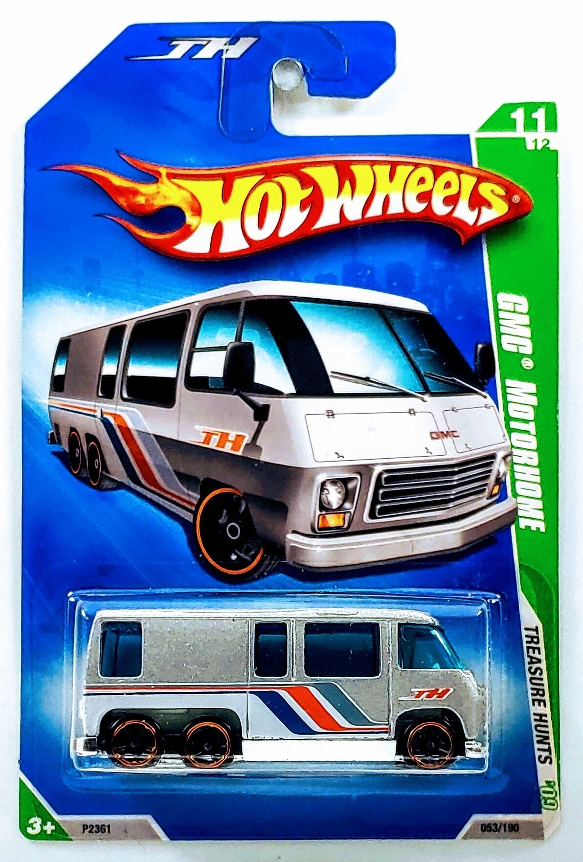 Hot Wheels 2009 - Collector # 053/190 - Treasure Hunts 11/12 - GMC Motorhome - Silver - OH5SP Wheels - USA Card