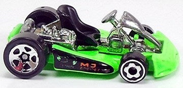 Hot Wheels 1998 - Collector # 651 - First Editions 21/40 - Go Kart - Bright Green - USA Red Car Card