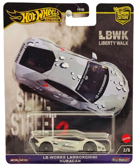 Hot Wheels 2024 - Premium / Car Culture / LBWK Liberty Walk / Slide Street 2/5 - LB-WORKS Lamborghini Huracán Coupé - Gray Camo - Metal/Metal & Real Riders