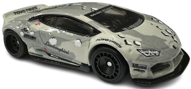 Hot Wheels 2024 - Premium / Car Culture / LBWK Liberty Walk / Slide Street 2/5 - LB-WORKS Lamborghini Huracán Coupé - Gray Camo - Metal/Metal & Real Riders