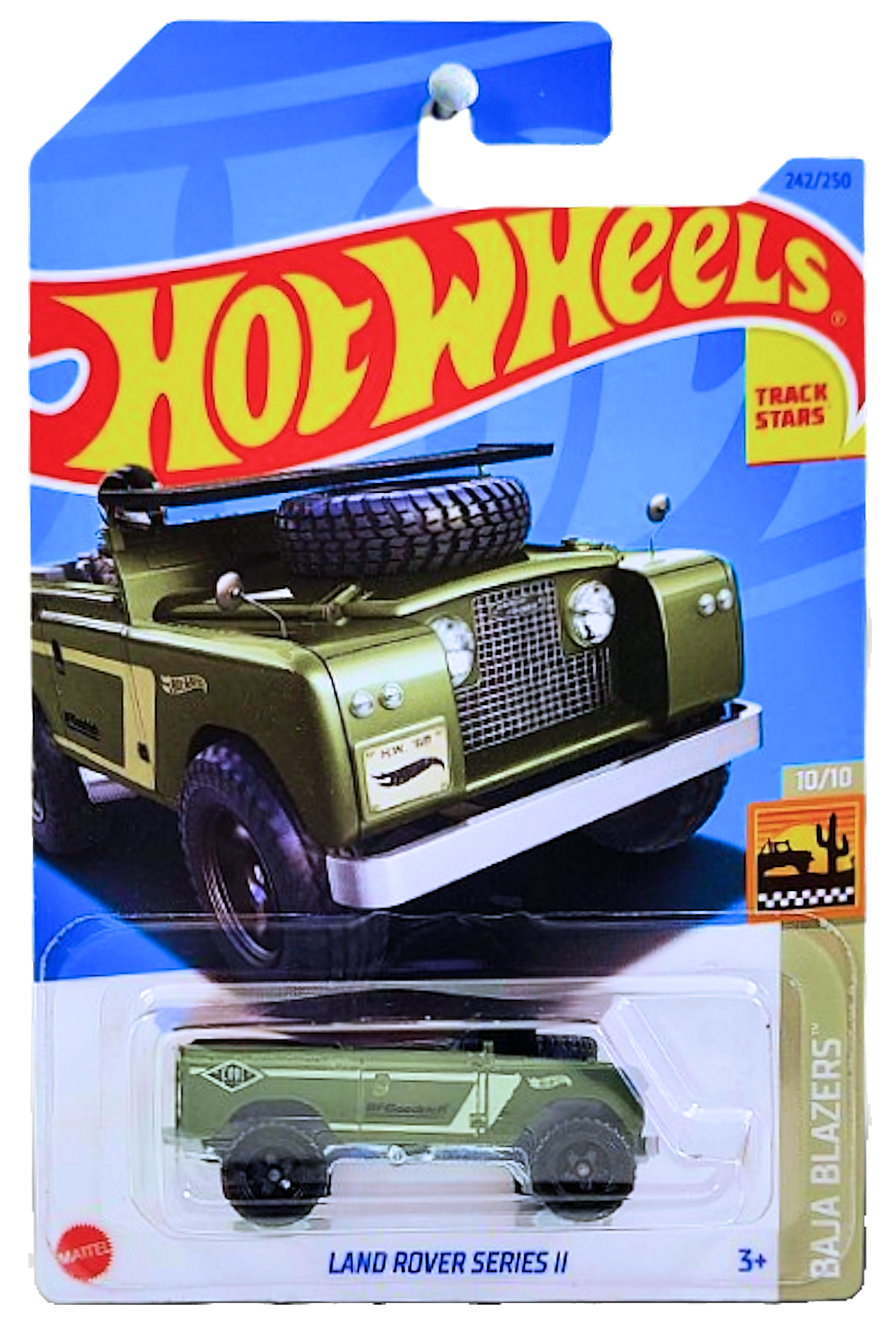 Hot Wheels 2023 - Collector # 242/250 - Baja Blazers 10/10 - New Models - Land Rover Series II - Army Green - IC