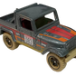 Hot Wheels 2023 - Collector # 233/250 - Baja Blazers 08/10 - Jeep Scrambler - Metalflake Gray - '083' / Orange & Red Stripes - BAJA5 Wheels - USA Card