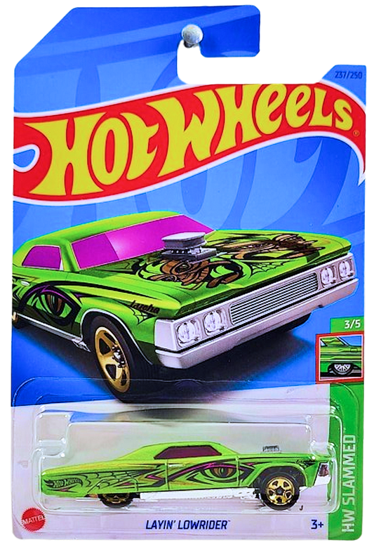 Hot Wheels 2023 - Collector # 237/250 - HW Slammed 02/05 - Layin' Lowrider - Metalflake Lime Green - IC