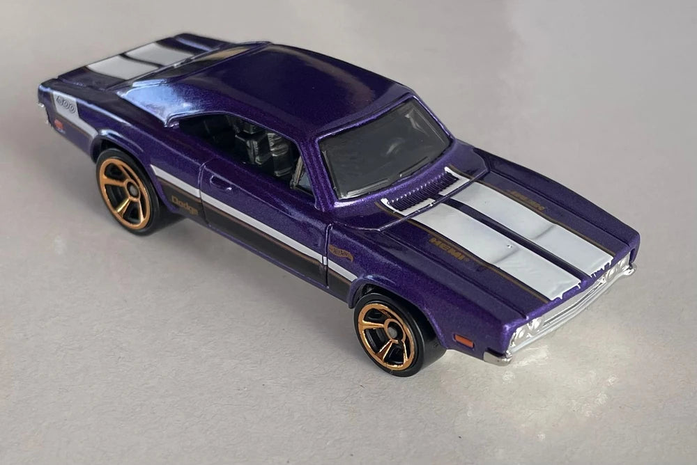 Hot Wheels 2023 - Collector # 240/250 - Then And Now 08/10 - '69 Dodge Charger 500 - Metalflake Purple - USA