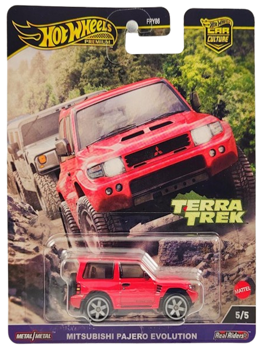 Hot Wheels 2024 - Premium / Car Culture / Terra Trek 5/5 - Mitsubishi Pajero Evolution - Red - Metal/Metal & Real Riders