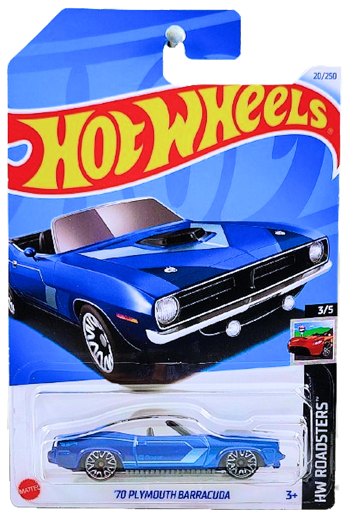 Hot Wheels 2024 - Collector # 020/250 - HW Roadsters 03/05 - '70 Plymouth Barracuda - Metalflake Dark Blue - IC