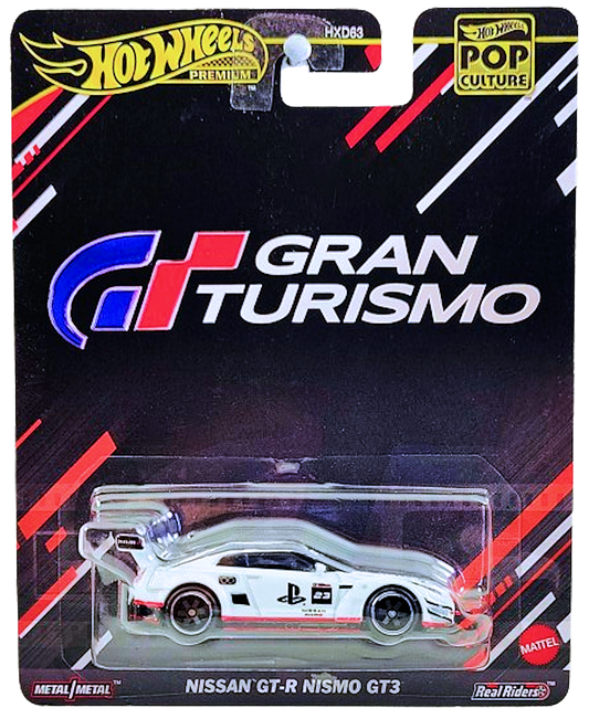 Hot Wheels 2024 - Premium / Pop Culture / Gran Turismo - Nissan GT-R Nismo GT3 - White - Metal/Metal & Real Riders - NEW Casting