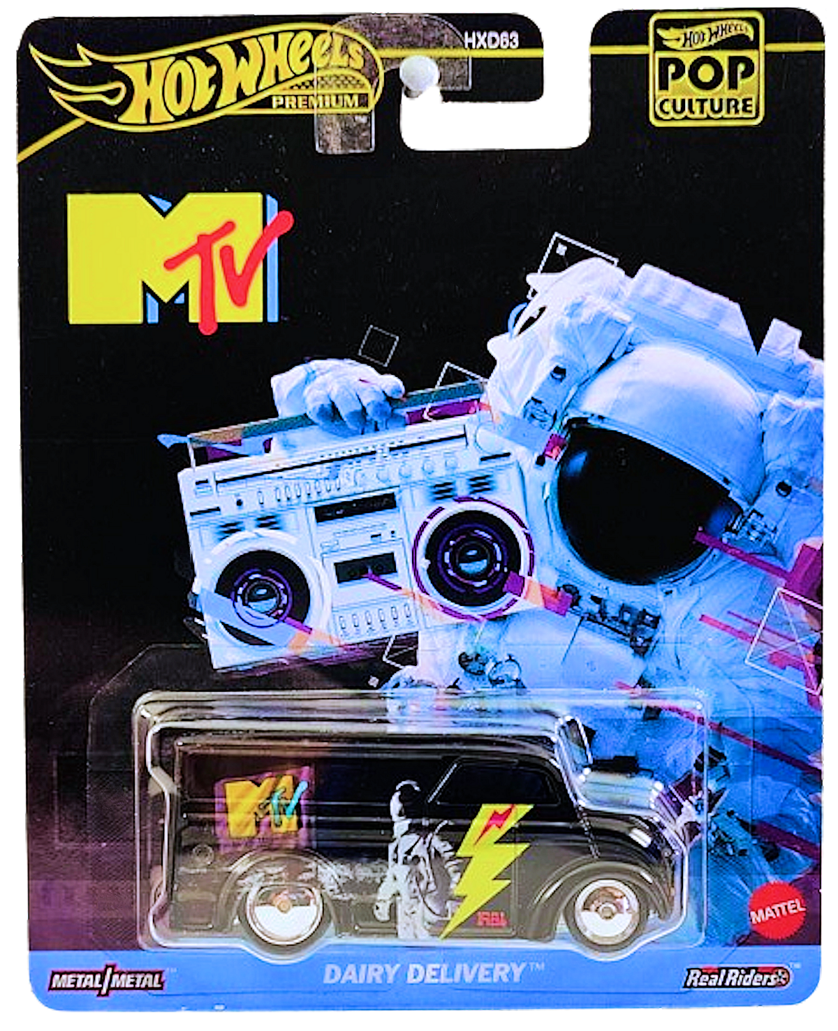 Hot Wheels 2024 - Premium / Pop Culture / MTV - Dairy Delivery - Black / MTV Graphics - Metal/Metal & Real Riders