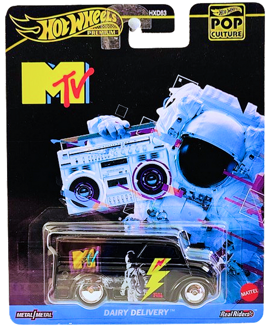 Hot Wheels 2024 - Premium / Pop Culture / MTV - Dairy Delivery - Black / MTV Graphics - Metal/Metal & Real Riders