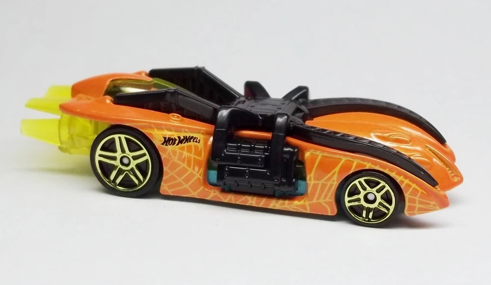 Hot Wheels 2014 - Collector # 054/250 - HW City / Street Beasts - Arachnorod - Orange with Yellow Web - Gold PR5 Wheels - Black Spider - USA Card