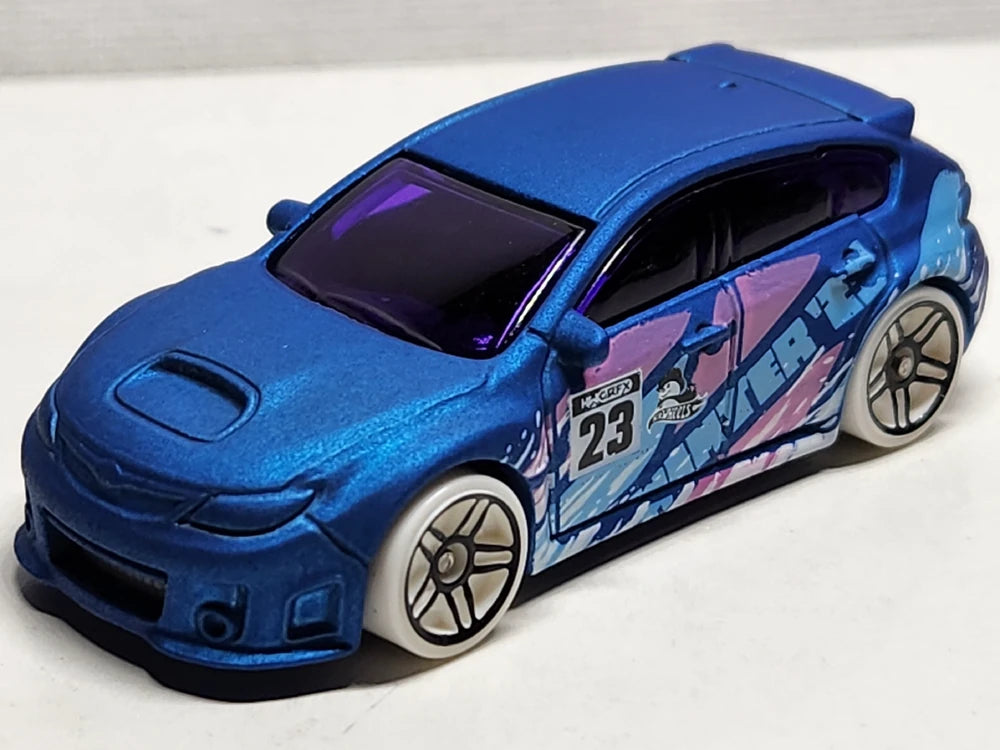 Hot Wheels 2023 - Holiday Hot Rods / Winter Series 3/5 - Subaru WRX STI - Satin Blue / #23 - Walmart Exclusive