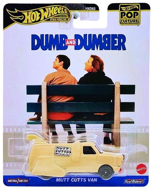 Hot Wheels 2024 - Premium / Pop Culture / Dumb and Dumber - Mutt Cutts Van - Textured Tan / "MUTT CUTTS PROVIDENCE R.I." - Metal/Metal & Real Riders