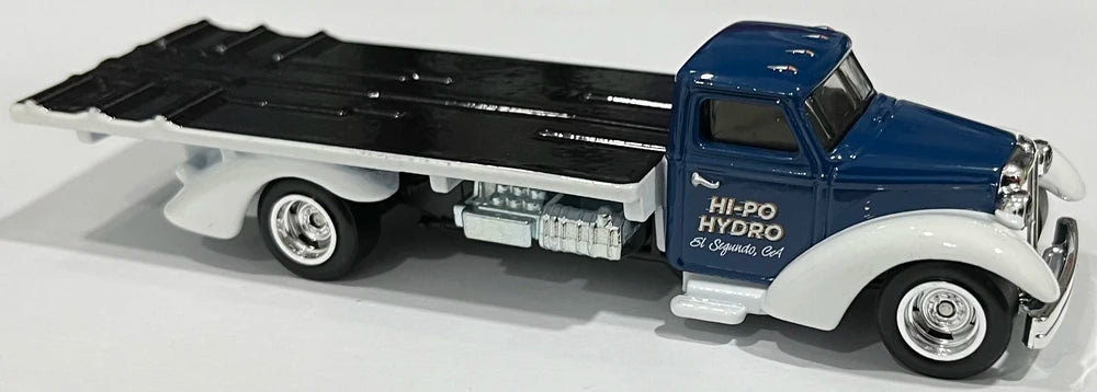 Hot Wheels 2022 - Premium / Car Culture / Team Transport # 49 - HW Classic Hydroplane & Speed Waze - Blue & White / #66 - Metal/Metal & Real Riders